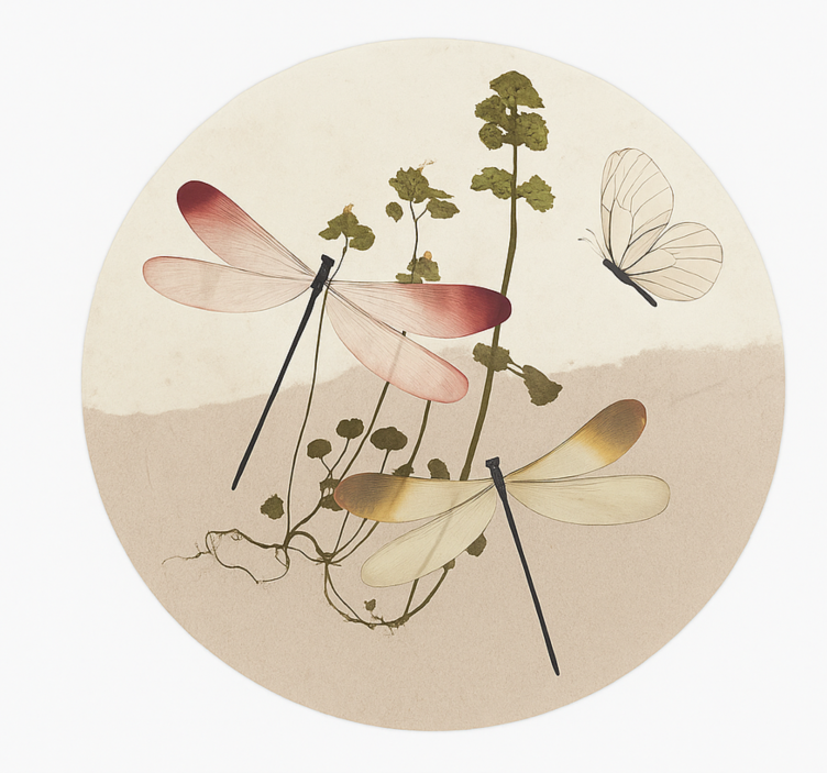 Tapete vinílico para sala de jantar colagem de natureza prensada - TenStickers