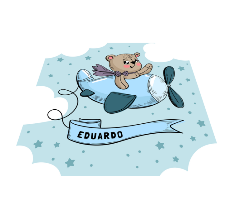 Tapete de vinil personalizado para crianças Urso a voar - TenStickers
