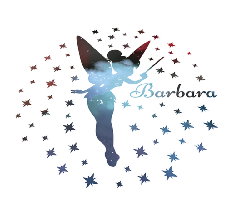 Tapete vinil com nome silhueta de Fada Personalizável - TenStickers