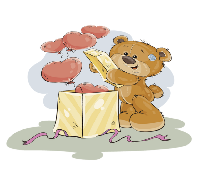 Tapete de vinil para crianças urso apaixonado - TenStickers