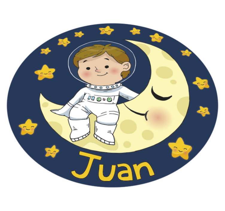Tapete de vinil infantil menino astronauta com nome - TenStickers