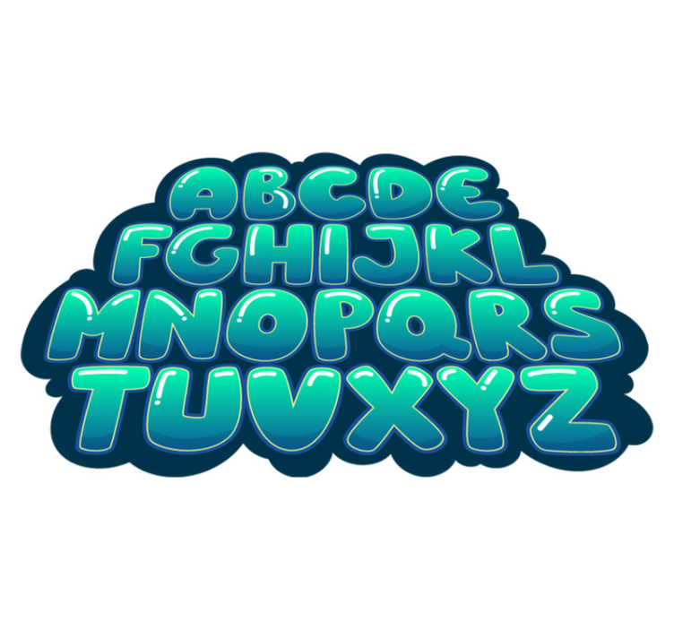 Tapete de vinil do alfabeto bolhas  - TenStickers