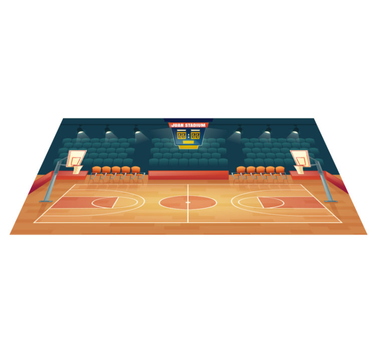 Tapete de vinil campo de basquetebol com nome - TenStickers