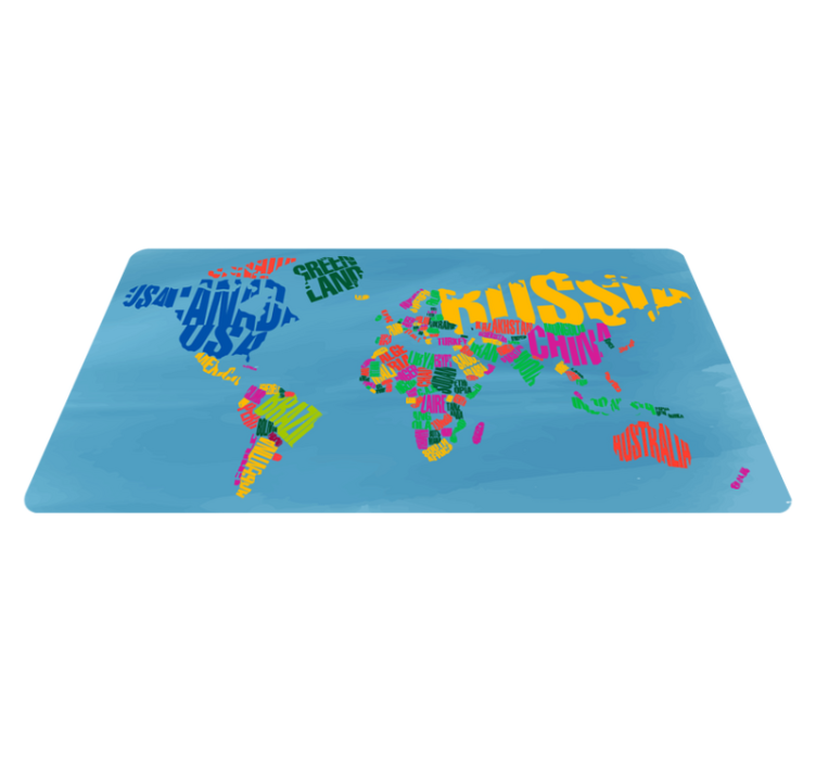 Tapete de vinil mapa mundo com nomes de países - TenStickers