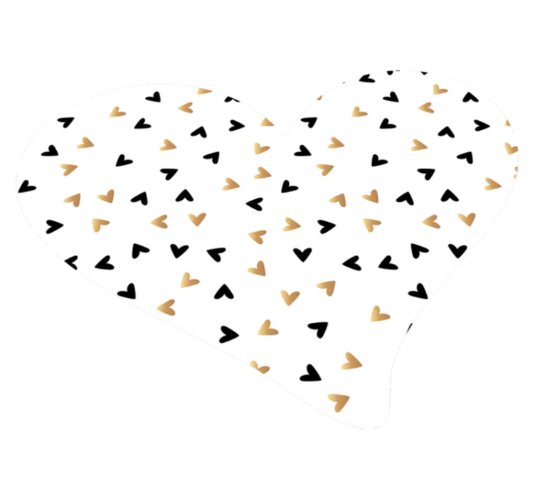 Tapete de vinil minimalista coração dourado e preto - TenStickers