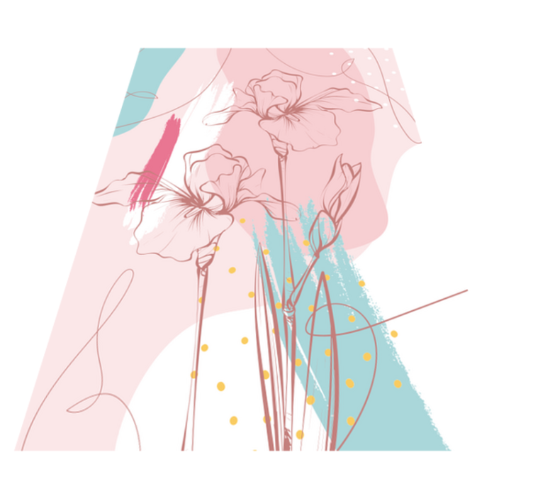 Tapete vinílico flores e plantas padrões florais abstratos - TenStickers