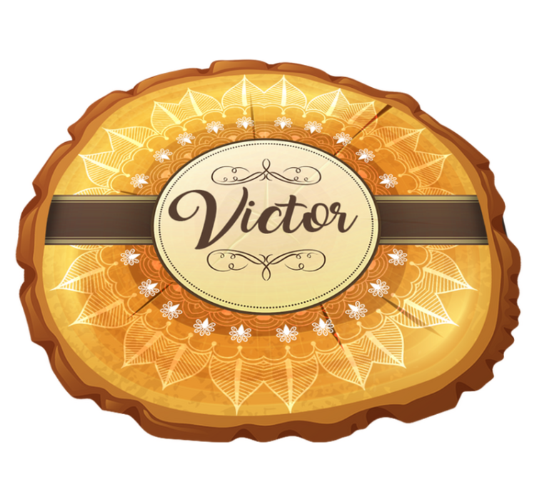 Tapete vinílico com nome emblema festivo personalizado - TenStickers