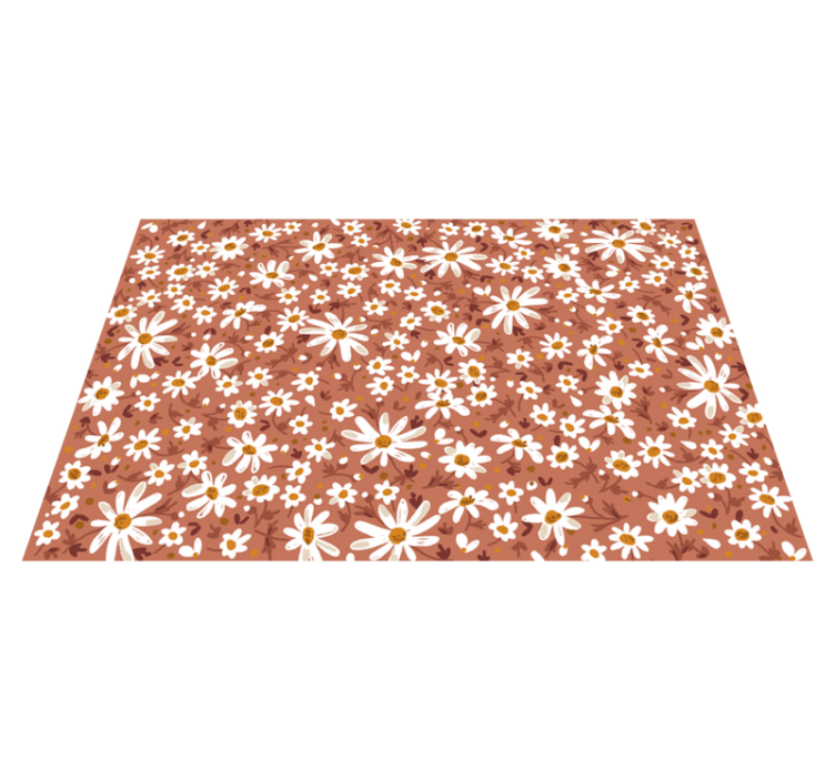 Tapete de vinil floral Margaridas em fundo laranja - TenStickers