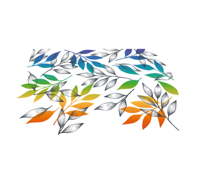 Tapete de vinil moderno Flores arco-íris - TenStickers