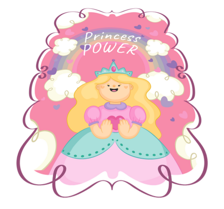 Princesas da disney em tapete de vinil com fundo rosa - TenStickers