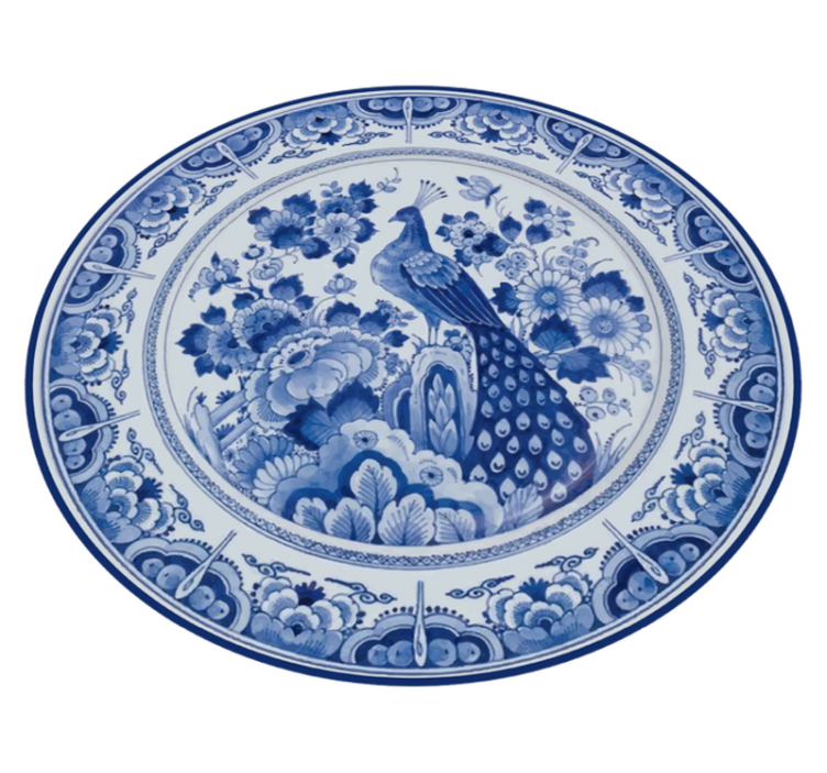 Carpete pavão delftware - TenStickers