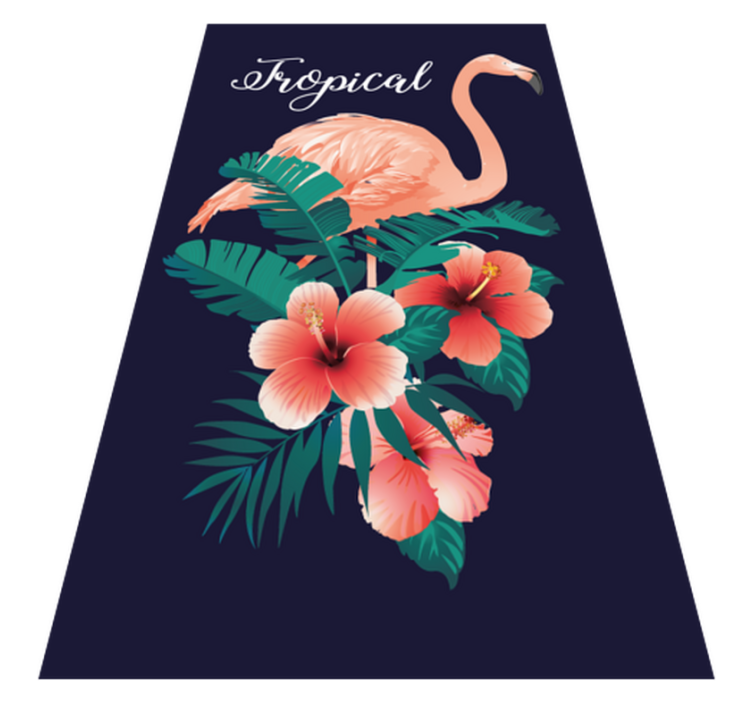 Tapete vinílico de animais flamingo tropical - TenStickers