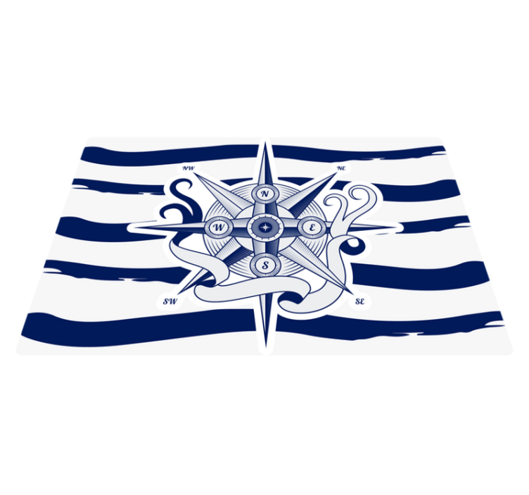 Listrado com grande tapete de riscas âncora - TenStickers