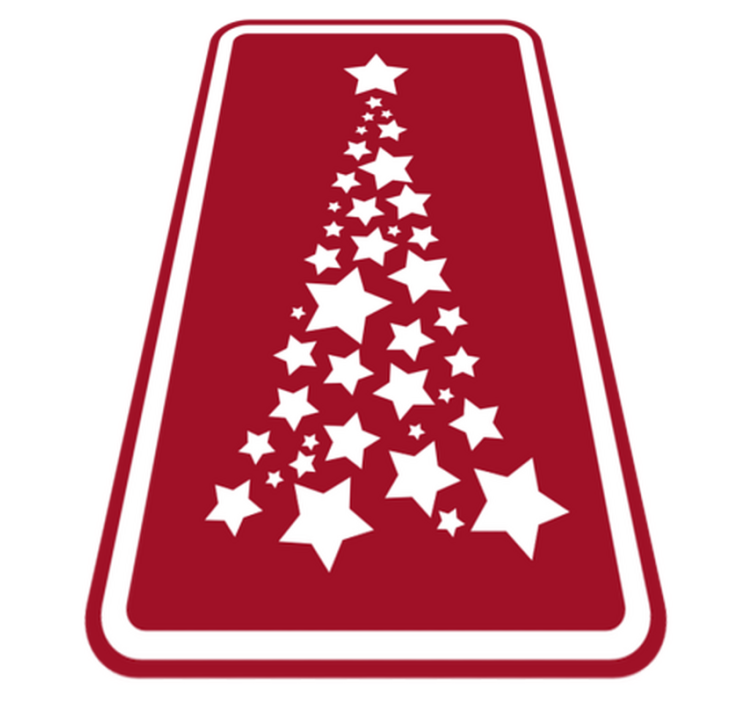 árvore estrela vermelha e branca tapete de árvore de natal - TenStickers