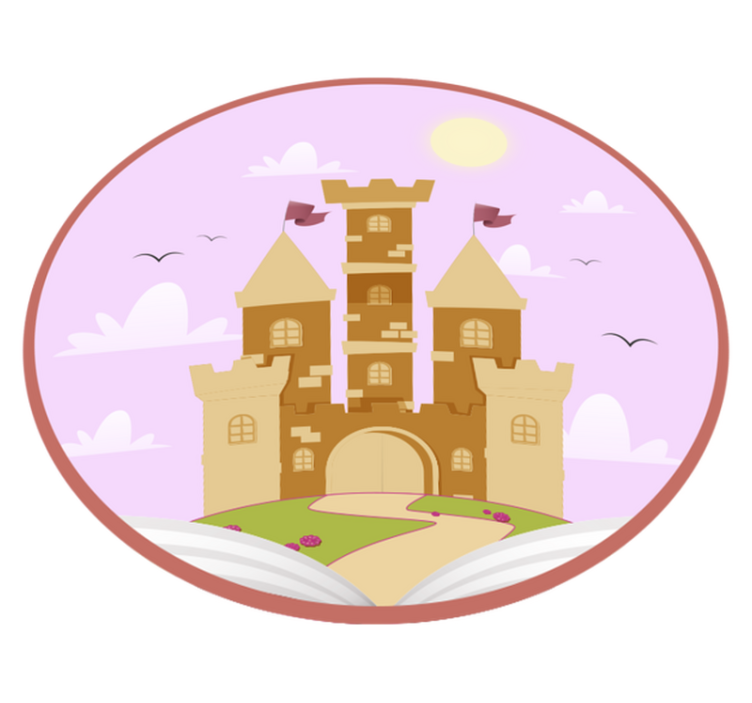 Tapete vinílico infantis castelo de conto de fadas - TenStickers