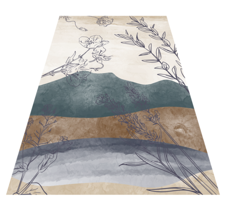 Tapete floral pintado da natureza - TenStickers