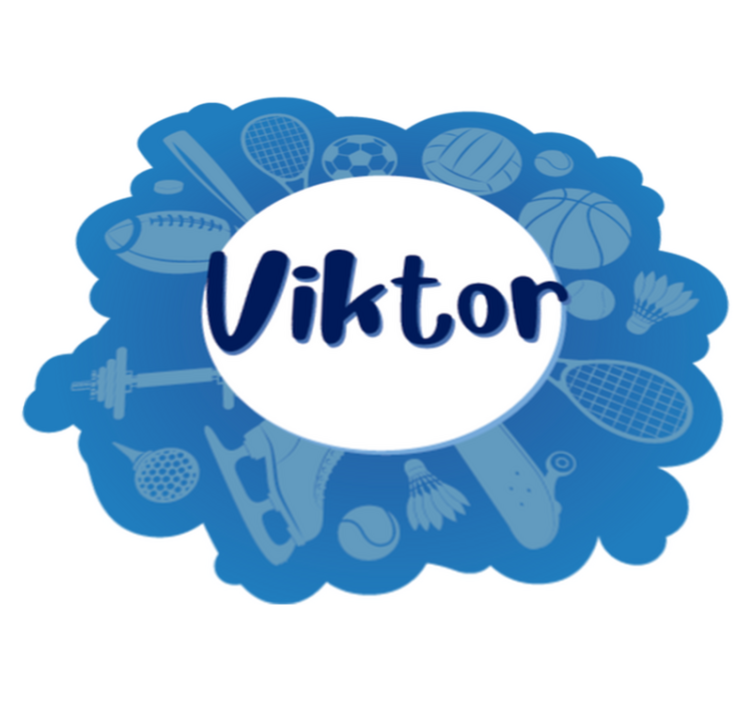 Tapete vinílico com nome emblema esportivo personalizado - TenStickers