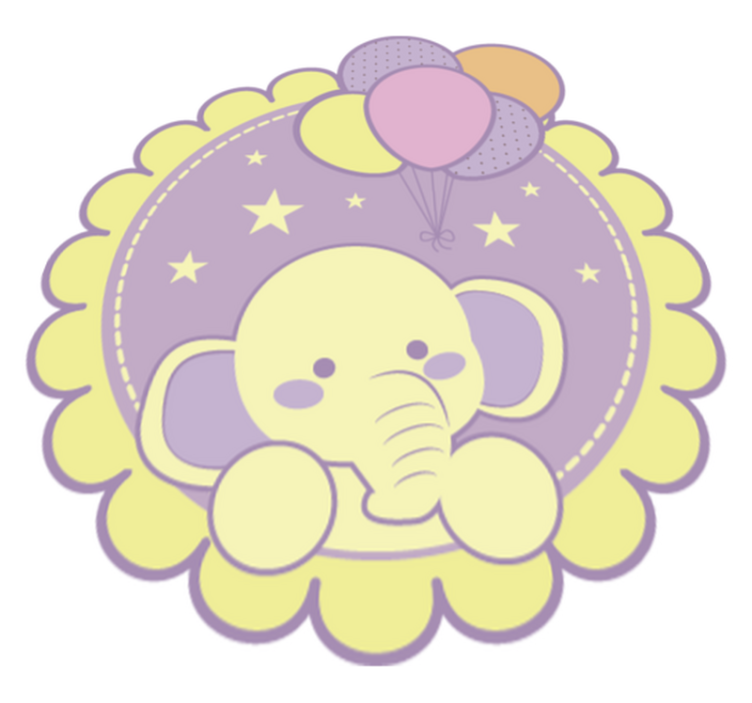 Tapete vinílico infantis balões de elefante - TenStickers