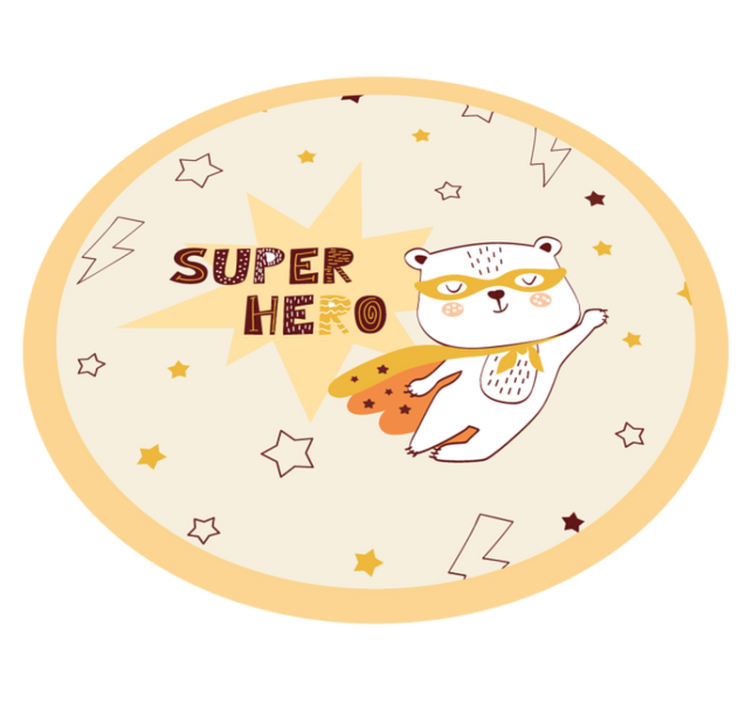 Tapete vinílico infantis urso super-herói - TenStickers