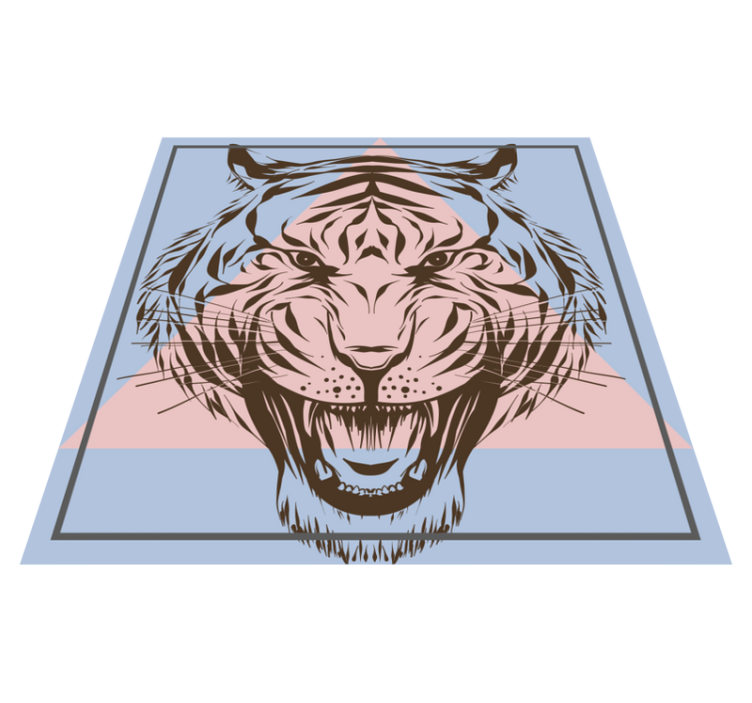 Tapete vinílico de animais retrato estilizado de tigre - TenStickers