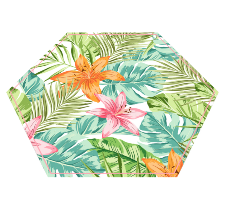 Tropical fines leafes floral tapete - TenStickers