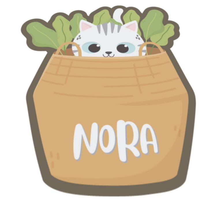 Tapete vinílico com nome felino personalizado - TenStickers