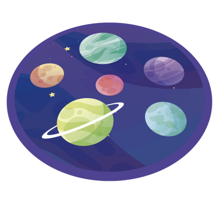 Tapete de vinil infantil galáxia de planetas - TenStickers
