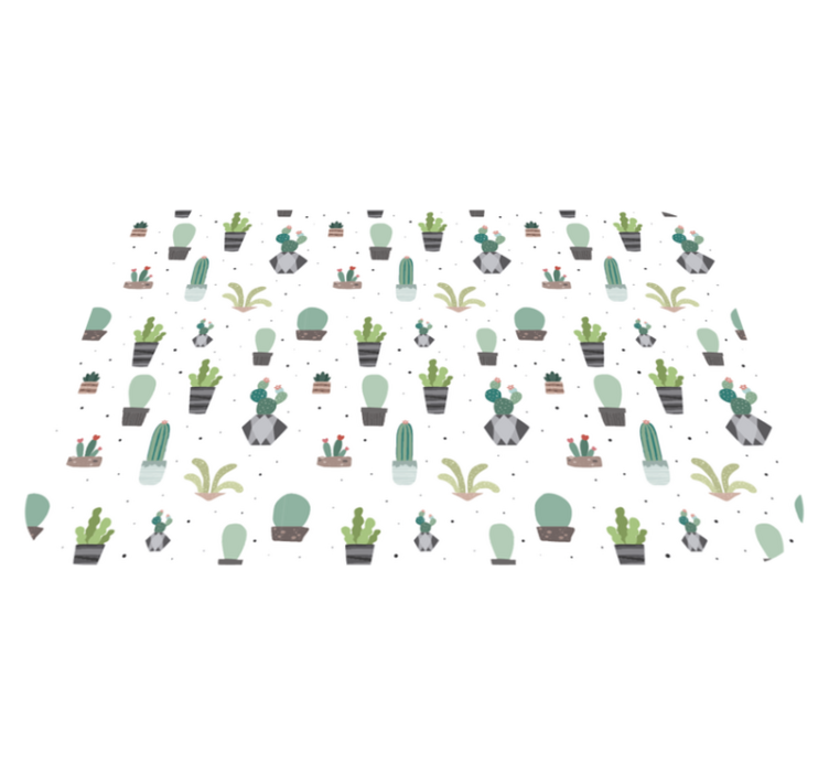 Tapete vinílico flores e plantas padrão de cacto - TenStickers