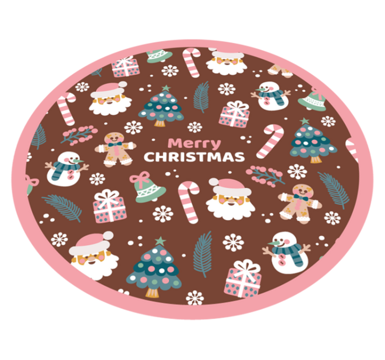Tapete vinílico do Natal círculo redondo festivo - TenStickers