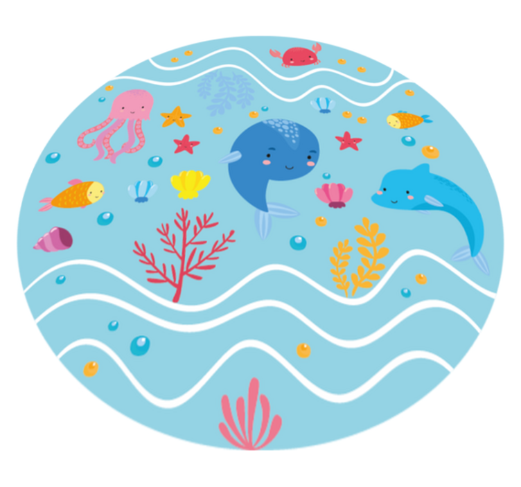 Tapete de animais marinhos divertido - TenStickers