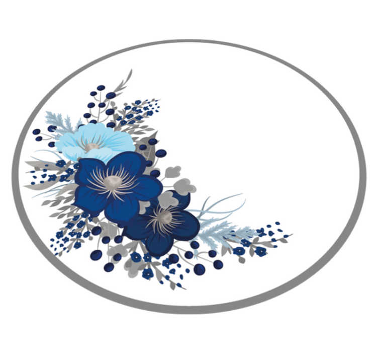 Tapete floral com grinalda de flor azul - TenStickers