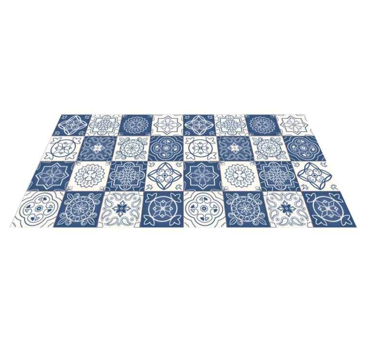 Tapete moderno com estampa de azulejo azul - TenStickers