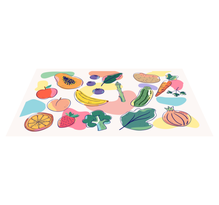 Tapete vinílico cozinha ilustração de frutas coloridas - TenStickers