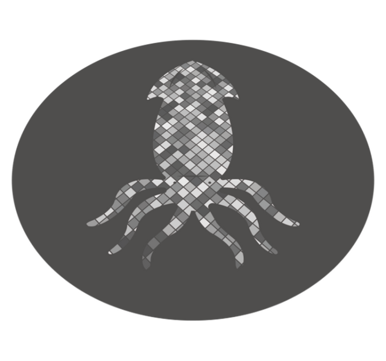 Tapete vinílico azulejos silhueta de lula em mosaico - TenStickers