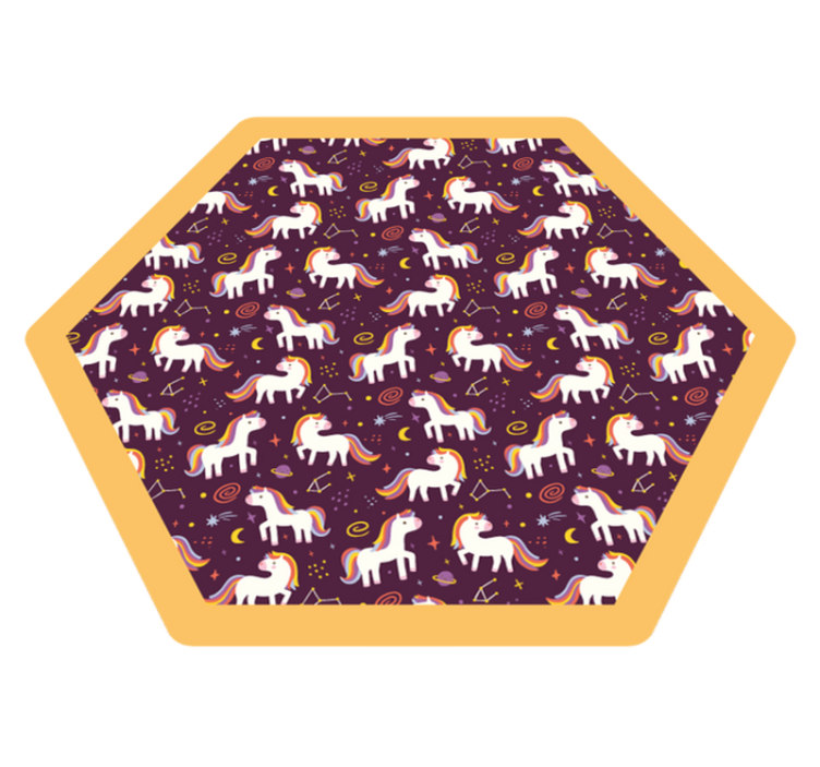 Tapete vinílico infantis zona de jogo unicórnio - TenStickers