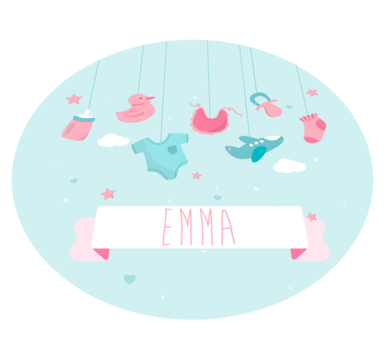 Tapete vinílico para bebés berçário personalizado - TenStickers