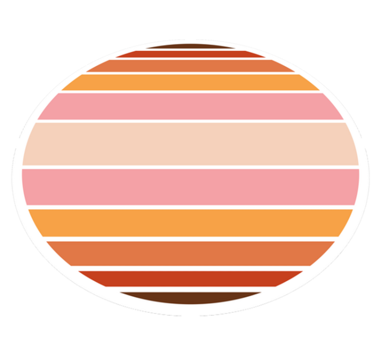 Tapetes de vinil geométricos com círculo solar dos anos 70 - TenStickers