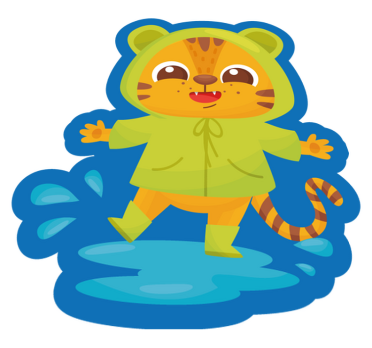 Tapete vinílico infantis personagem de desenho animado tigre - TenStickers