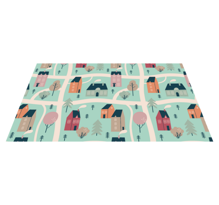 Tapete de estrada com padrão de mapa de estrada crianças fofas - TenStickers