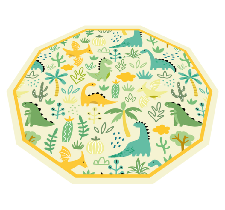 Tapete em vinil infantil hexágono de dinossauro - TenStickers