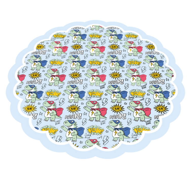 Tapete vinílico infantis dinossauros de super-heróis - TenStickers