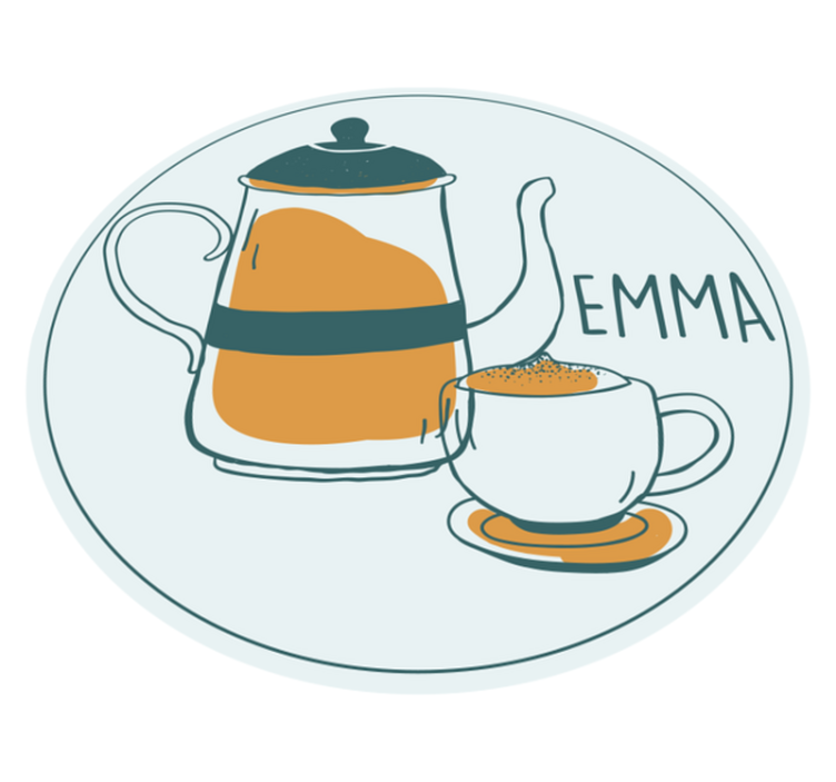 Tapete vinílico com nome design de café personalizado - TenStickers