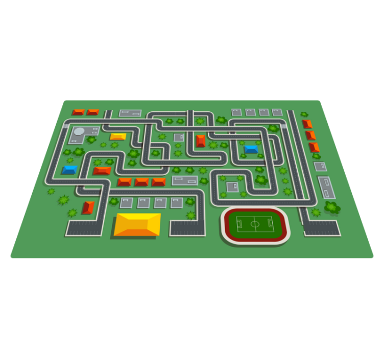 Tapete vinílico de estradas projeto de estrada da cidade - TenStickers