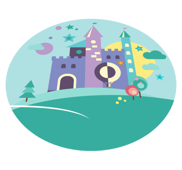 Tapete vinílico infantis jogo de castelo de fantasia - TenStickers