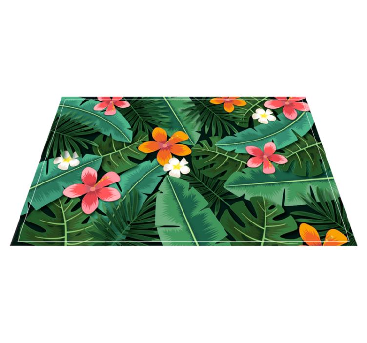 Tapete vinílico flores e plantas conjunto floral tropical - TenStickers