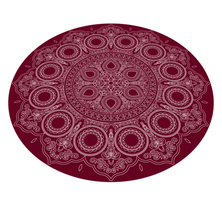 Tapete vinílico de mandala motivo vermelho bordô - TenStickers