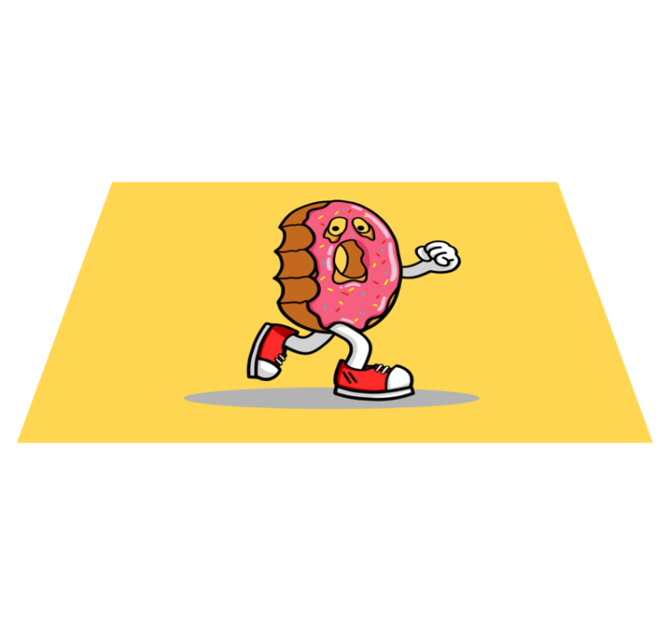 Tapete em vinil infantil personagem de donut animado - TenStickers
