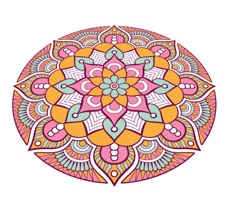 Tapete vinílico de mandala conceito floral animado - TenStickers