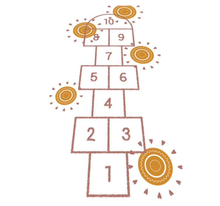 Tapete nórdico de vinil infantil amarelinha - TenStickers