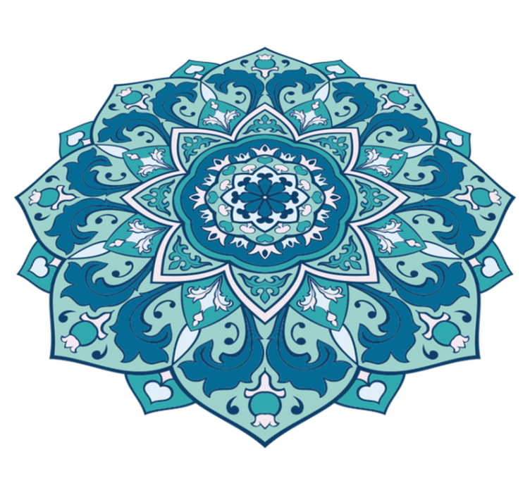 Tapete vinílico de mandala padrão elegante azul - TenStickers